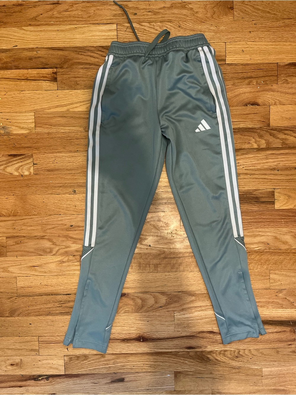 Kids size 12 sage green Adidas track pants